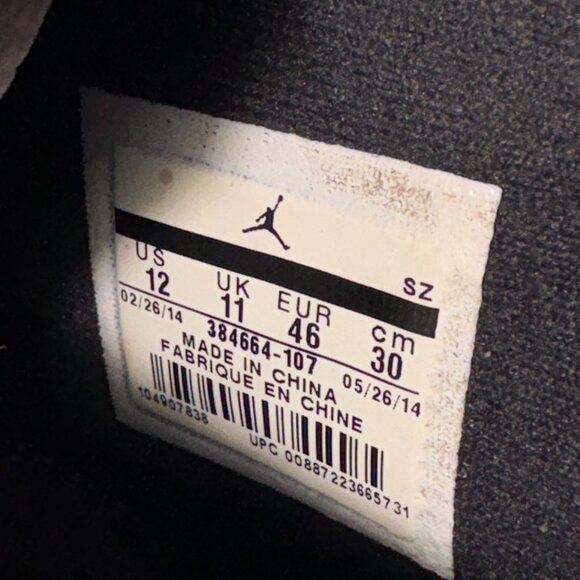 Air Jordan White High Top Lifestyle Shoes 384664-107 Men's 2014 Size 12 - Picture 6 of 8